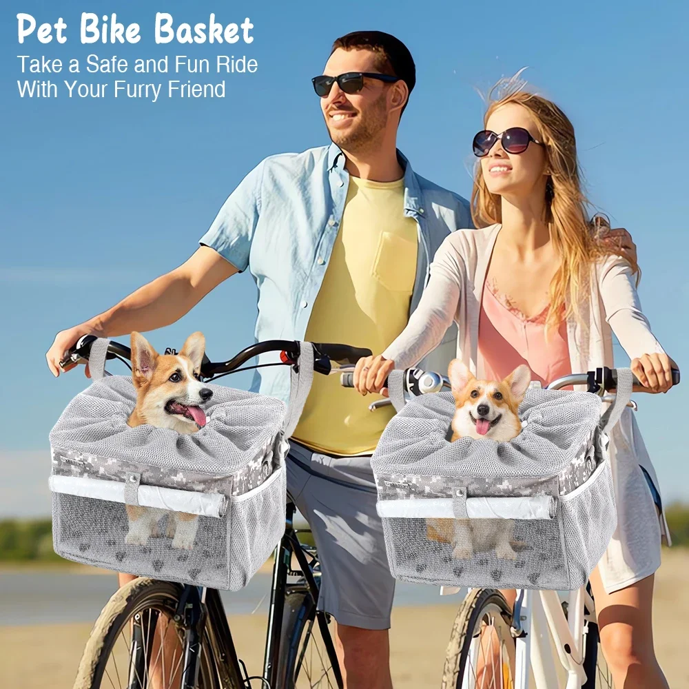 Cesta de Bicicleta para Cães e Gatos Expansível com 4 Portas - Image 4