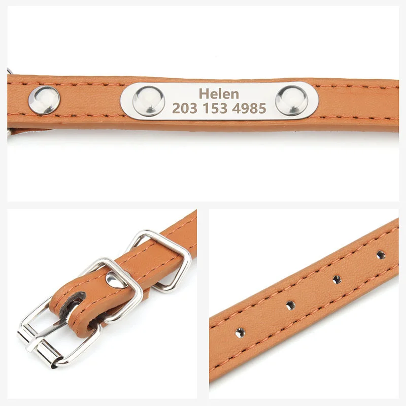 Coleira para Cães e Gatos Pequenos, Médios e Grandes com Placa de Identificação Gravável - Imagem 6