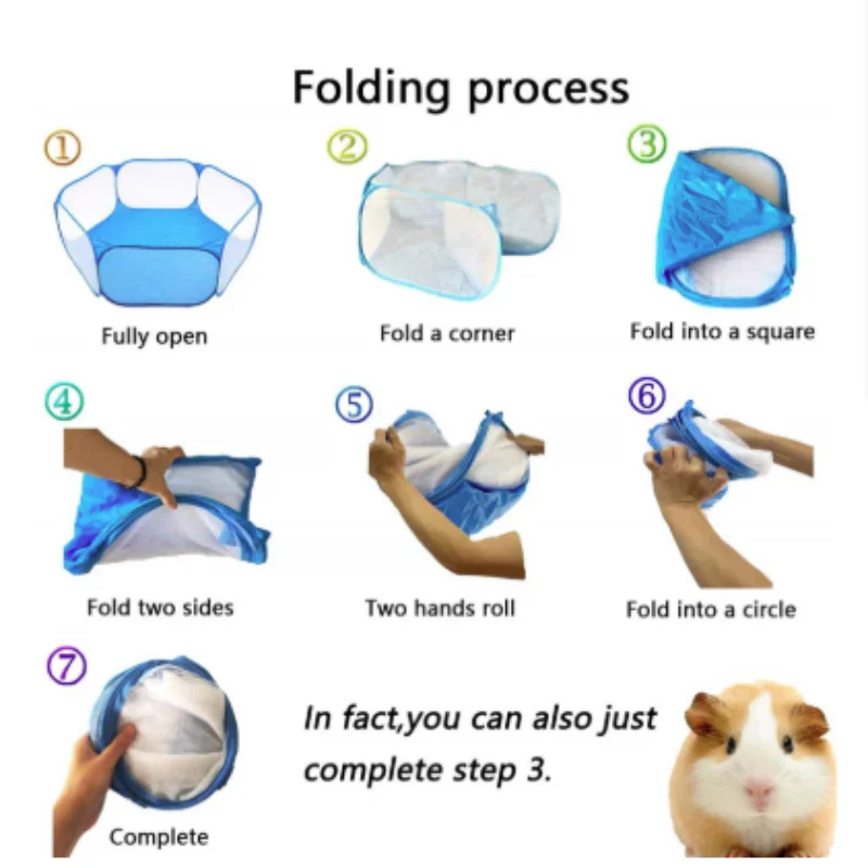 Cercadinho Dobrável Transparente para Cães Gatos Hamsters Coelhos Portátil - Imagem 6