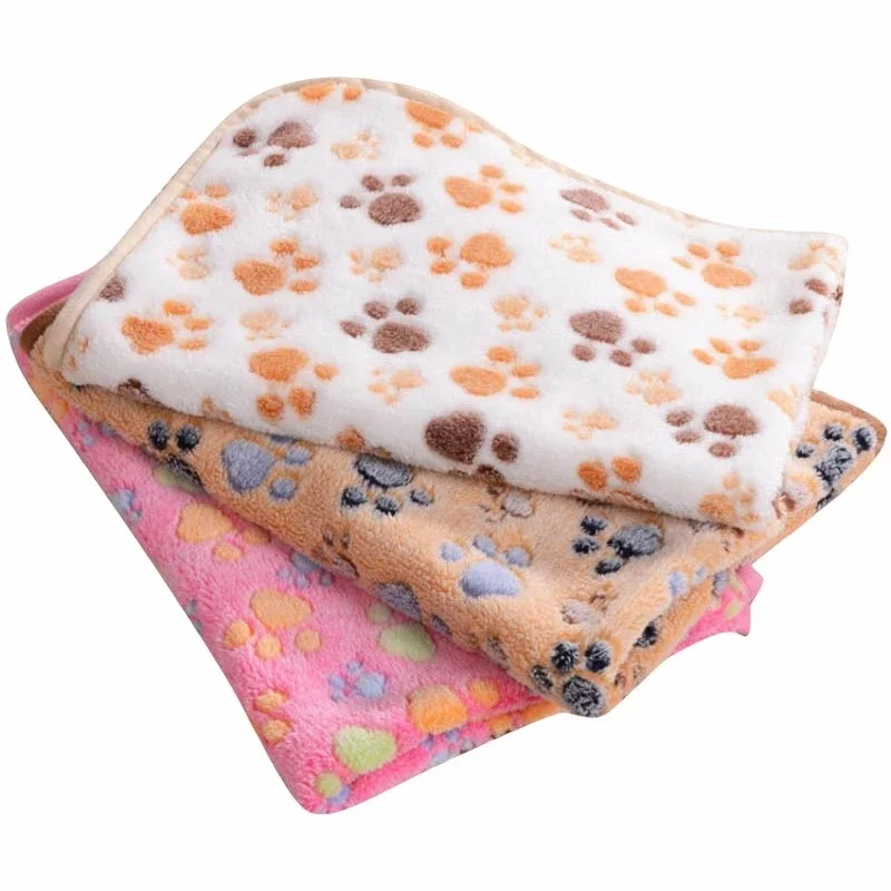 Manta de Flanela para Cães e Gatos com Estampa de Pata - Image 3