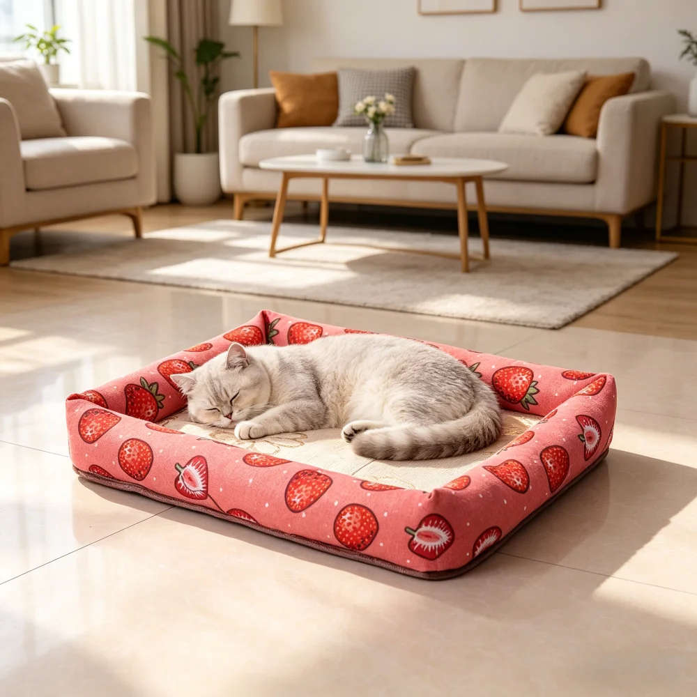 Cama Refrescante para Cães e Gatos com Almofada Removível e Lavável - Image 4