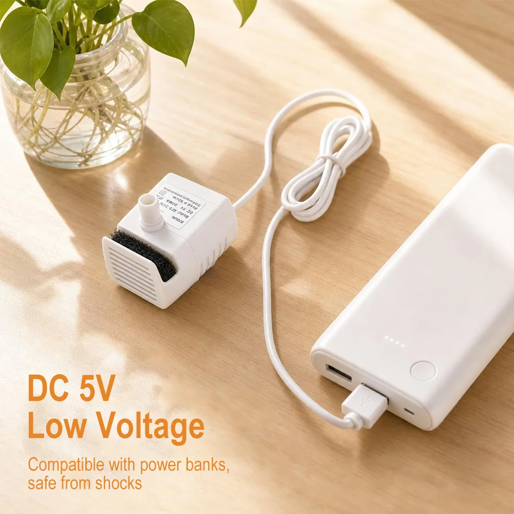 Bomba de Água USB para Bebedouro de Pets com LED e Desligamento Automático - Image 4