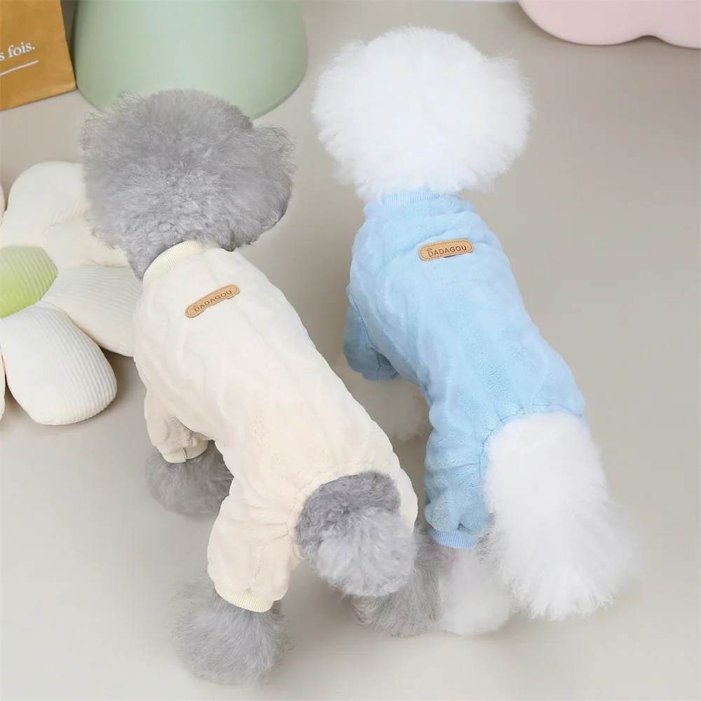 Roupa Pet de Fleece para Cães e Gatos, Macacão Rosa Quentinho - Imagem 4