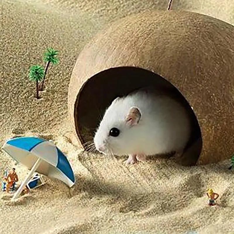 Decoração de Coco para Aquário e Terrário Esconderijo Natural - Imagem 2