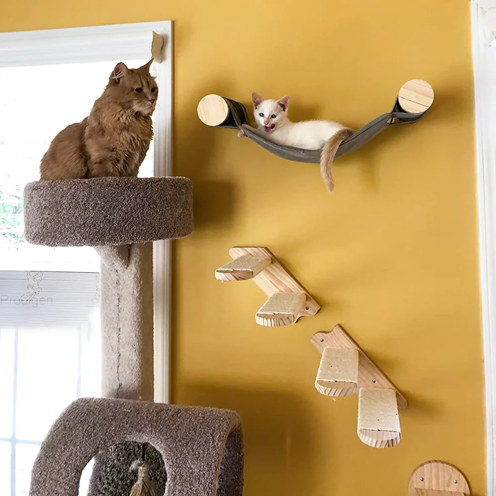 Prateleira de Parede para Gatos de Madeira para Escalada - Imagem 5