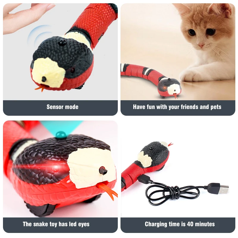 Brinquedo de Gato Cobra com Sensor Inteligente Recarregável USB - Imagem 3