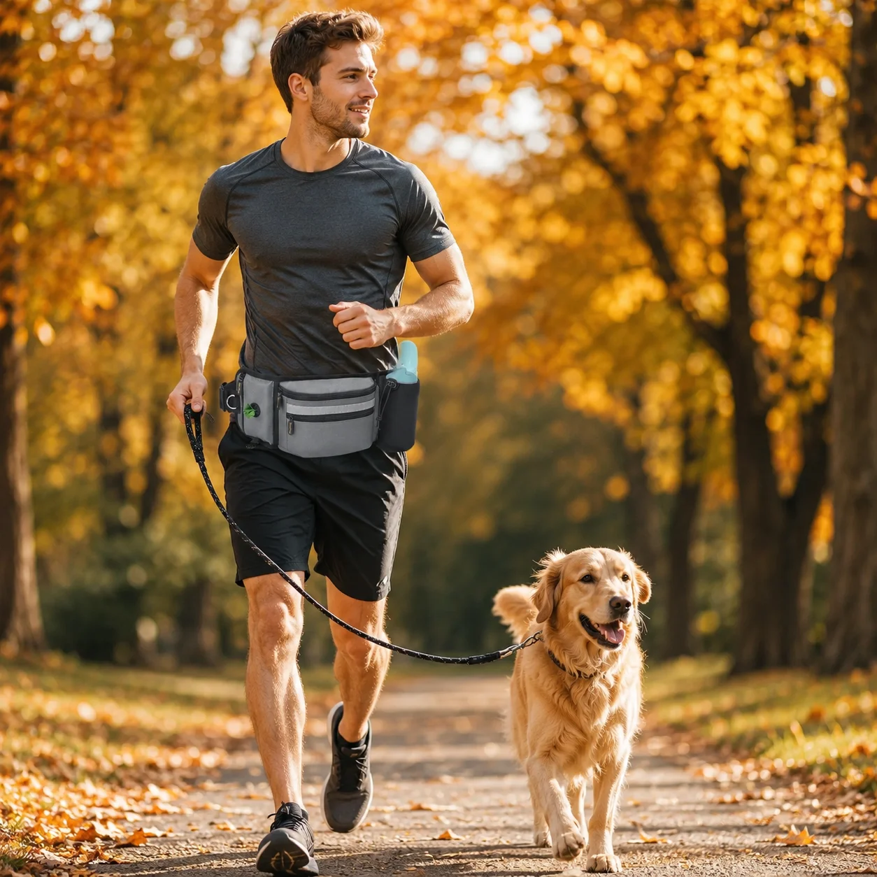 Bolsa de Cintura para Cães com Dispensador de Sacos e Suporte de Garrafa - Imagem 4
