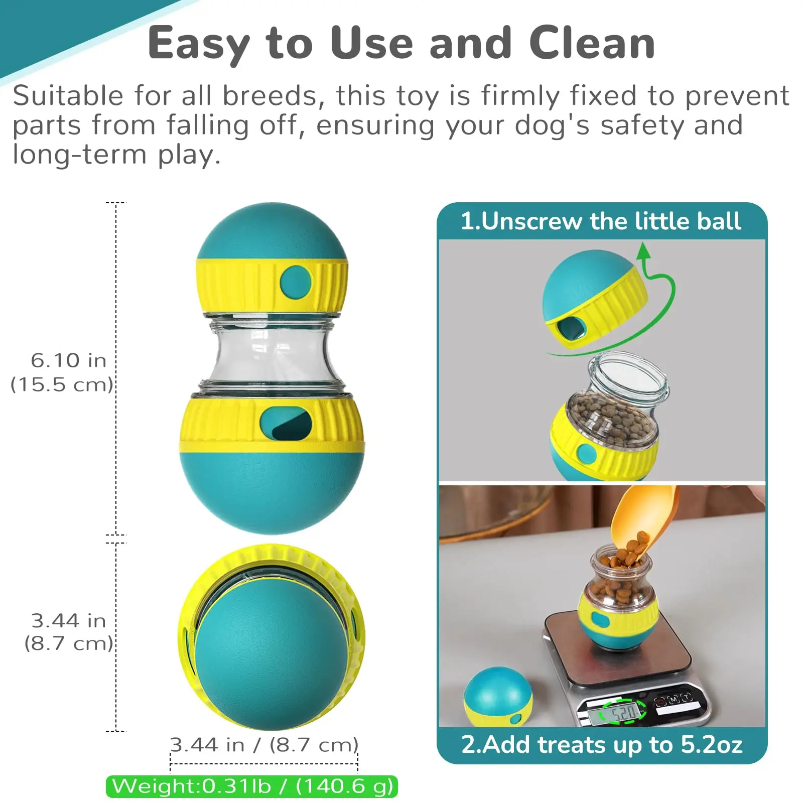 Brinquedo para Cães Dispensador de Petiscos Ajustável - Imagem 3