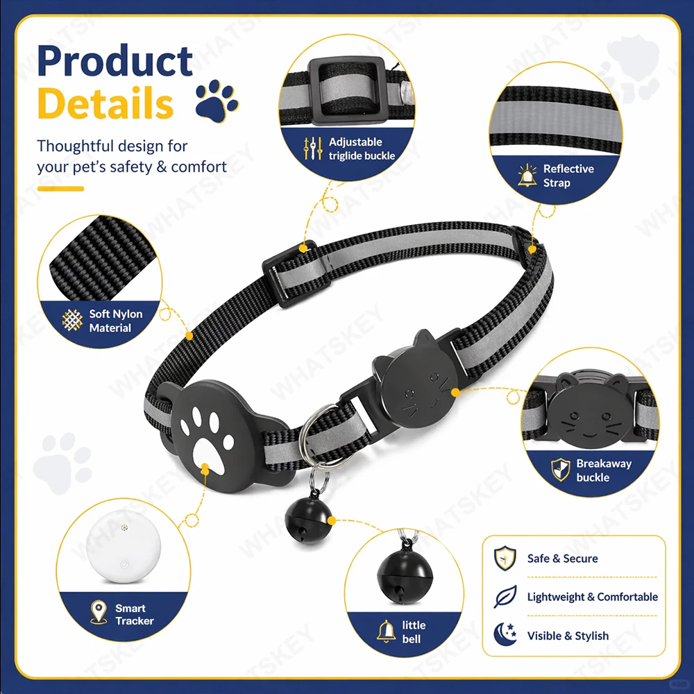Coleira Ajustável para Gatos com Rastreador GPS e Google Find My - Imagem 4