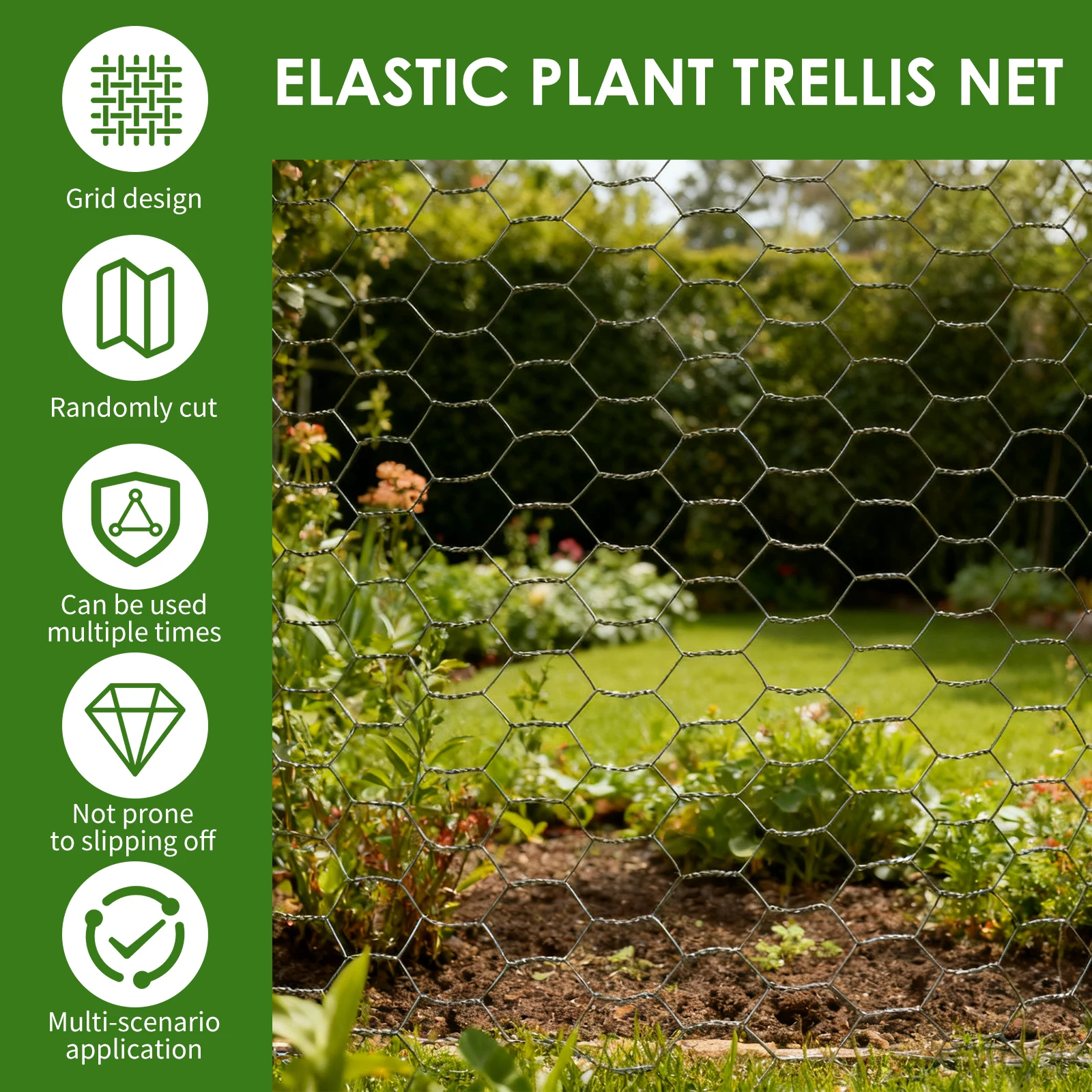 Rede de Cerca Hexagonal para Animais 0,4m x 15m Verde - Imagem 2
