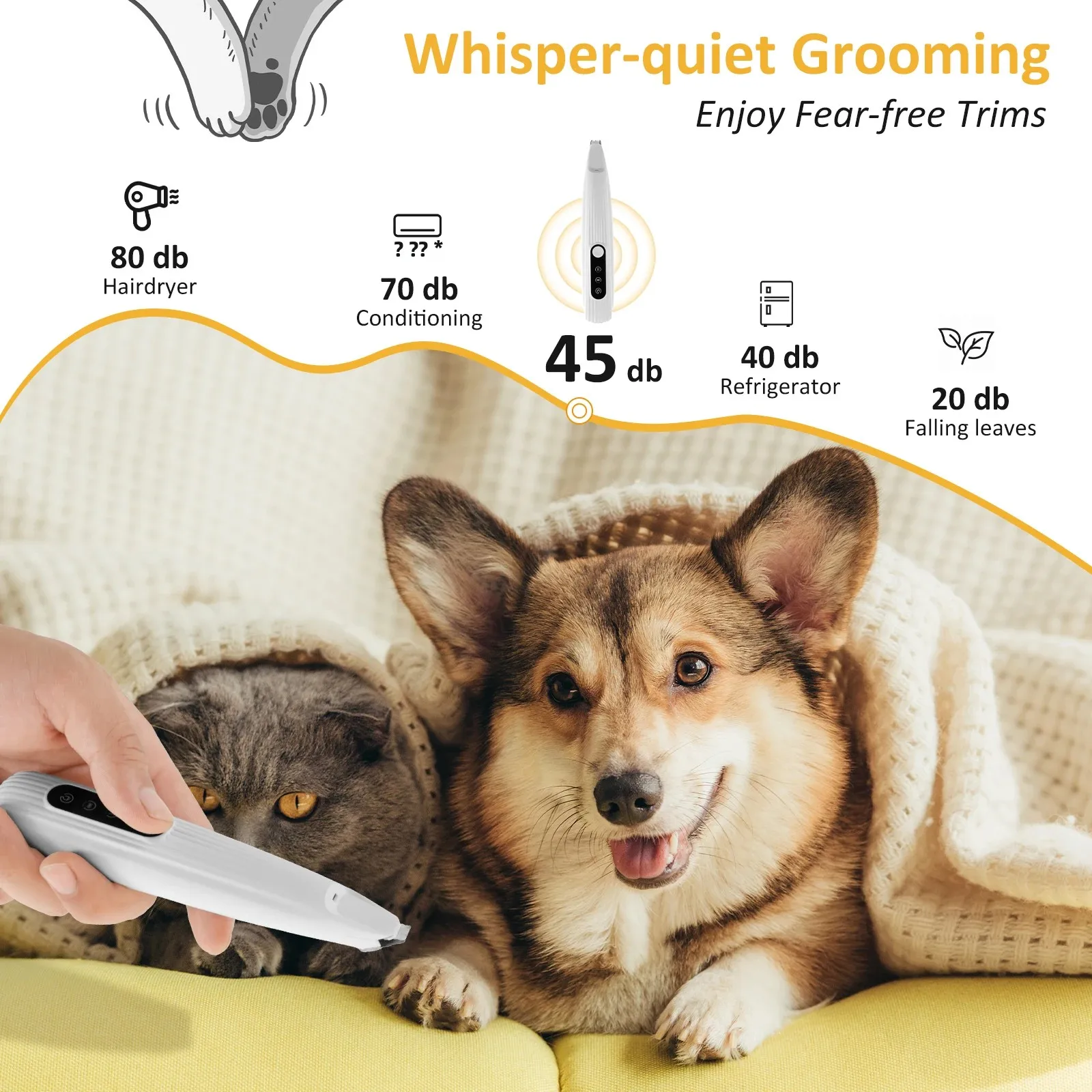 Aparador de Pelos para Cães e Gatos com LED e Lâmina de 9 mm - Imagem 5