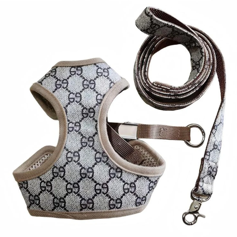 Conjunto Coleira e Guia para Cães Pequenos Malha Respirável Rosa - Image 3