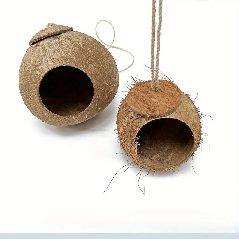 Ninho de Coco para Pássaros com Cordão para Pendurar - Imagem 5