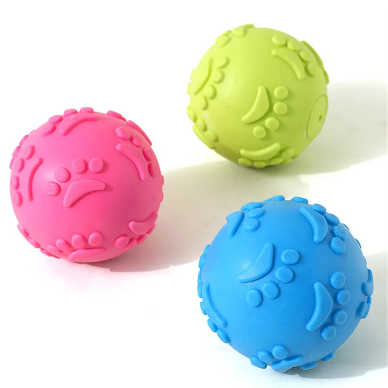 Brinquedo de Bola para Cães de TPR com Guincho Interno 6,5 cm - Imagem 4