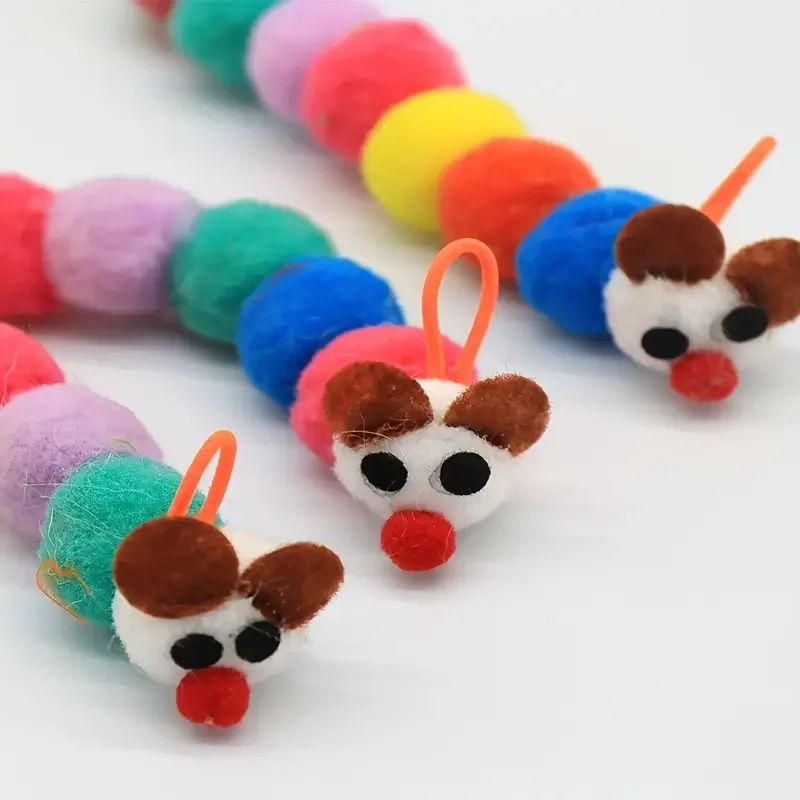 Brinquedo para Gatos Suspenso com Minhocas Coloridas Ajustável - Imagem 4