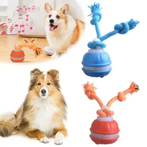 bola interativa para cães e gatos com corda