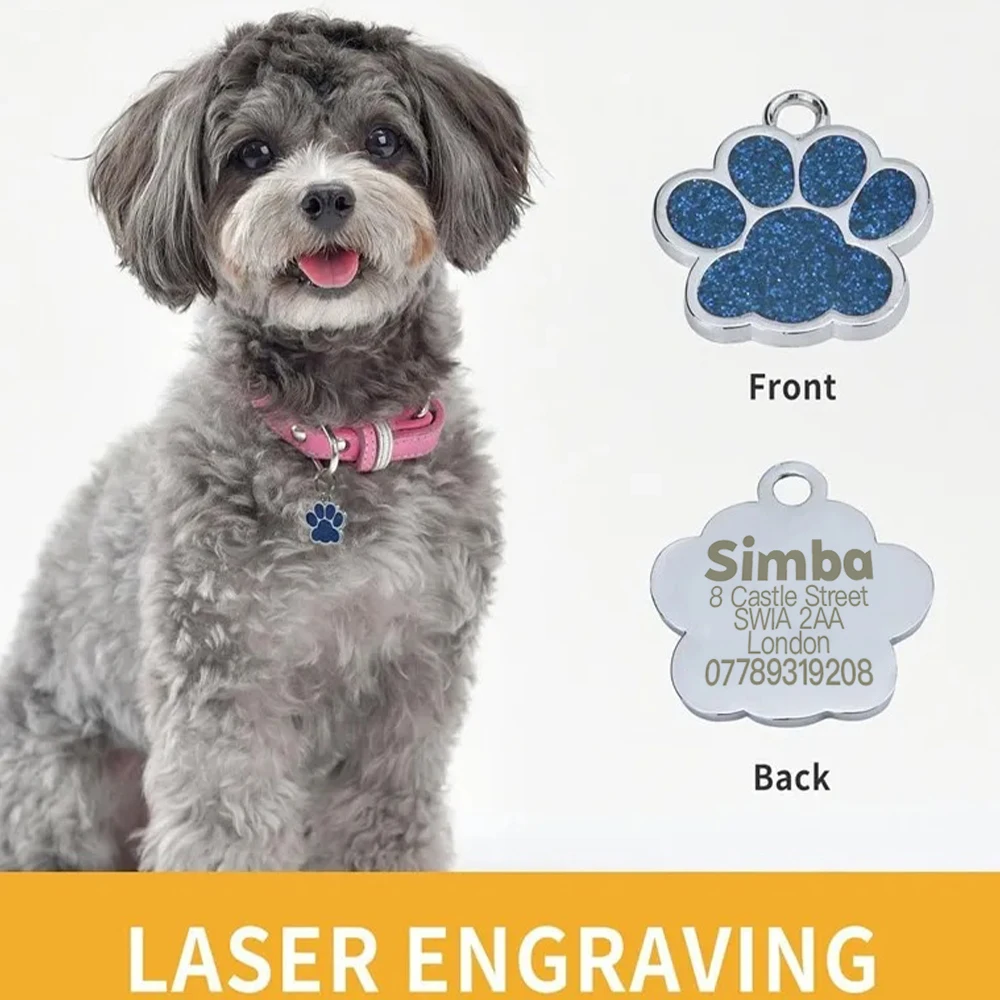 Etiqueta de Identificação para Cães e Gatos Gravada Personalizável - Imagem 5