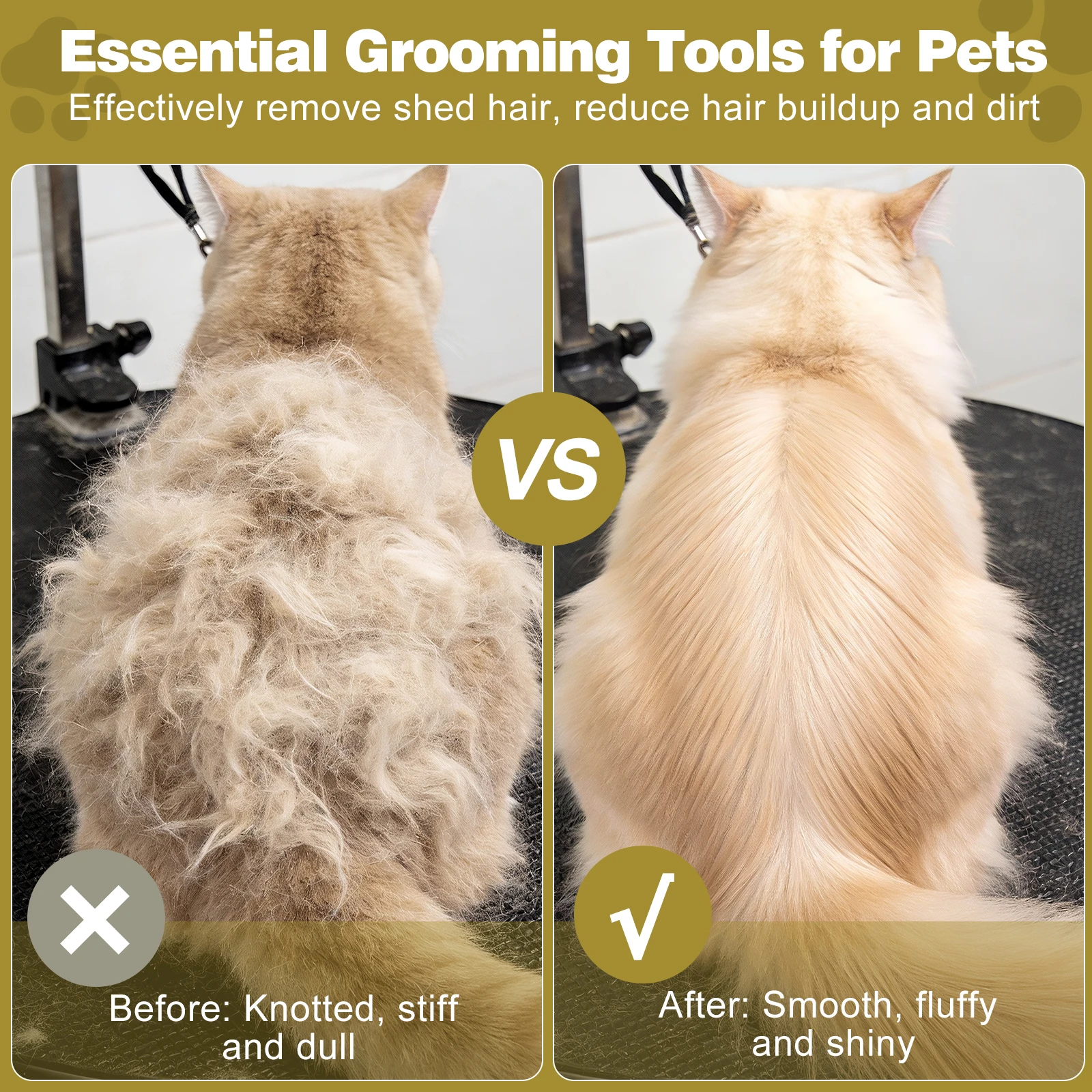 Escova Removedora de Pelos para Cães e Gatos com Cabo de Madeira - Imagem 2