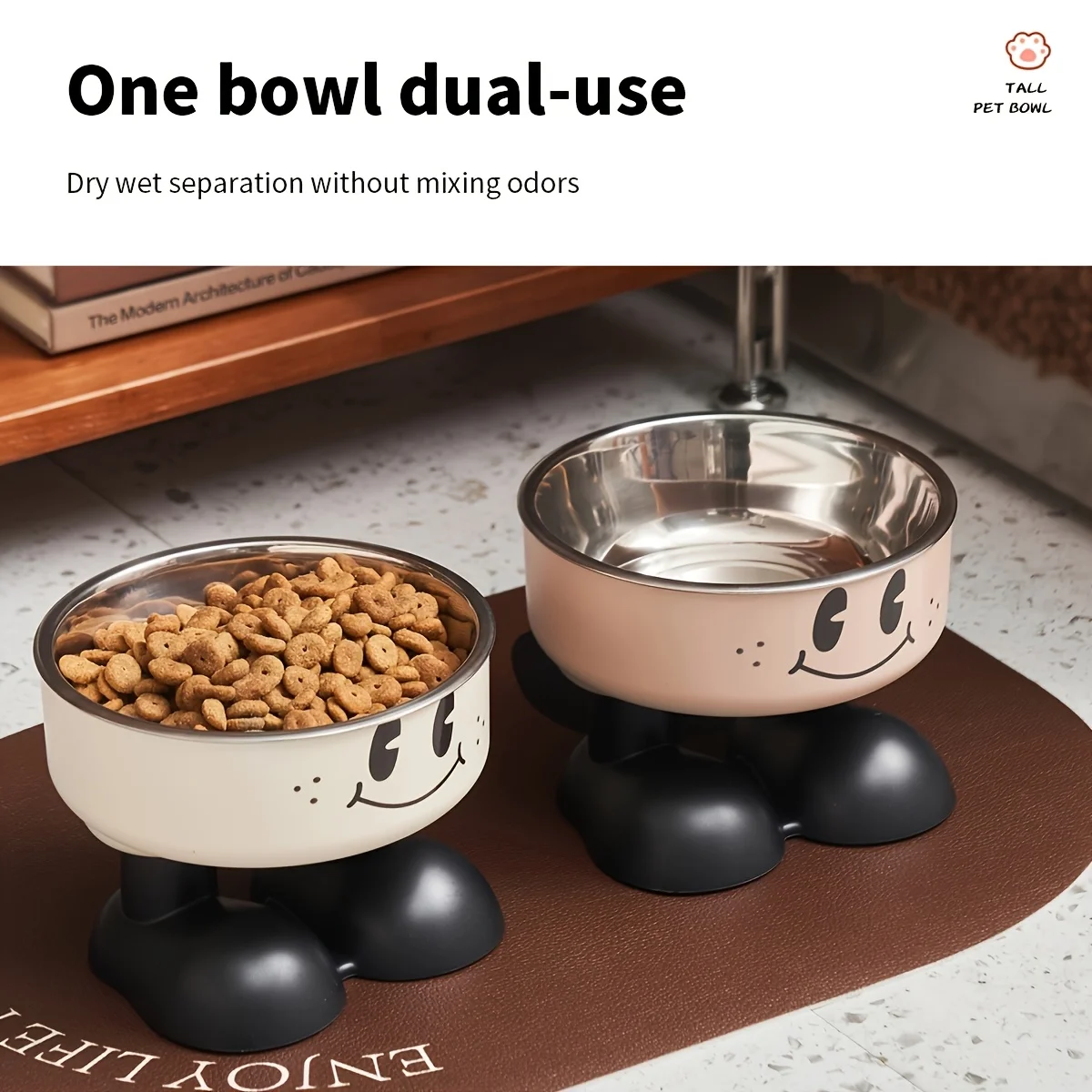 Tigela Elevada para Cães e Gatos em Aço Inoxidável Antiderramamento - Image 4