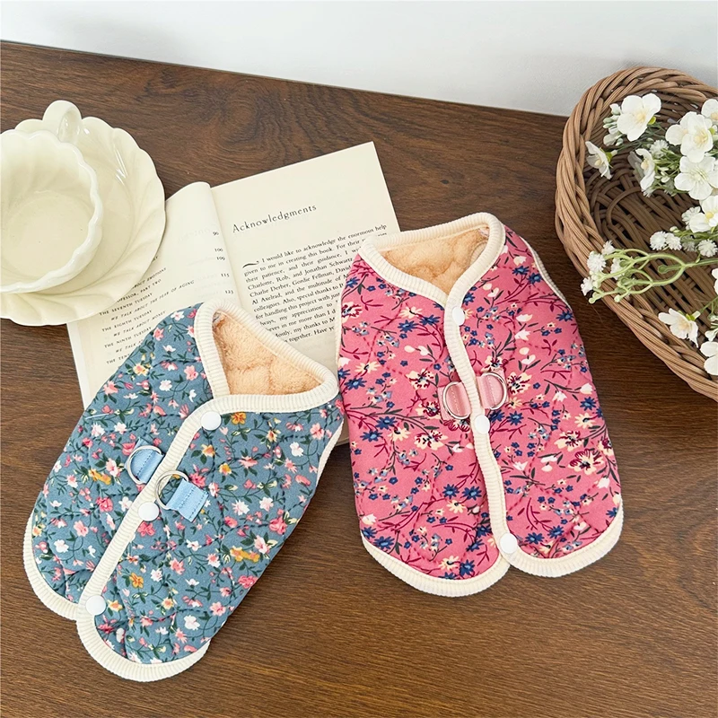 Jaqueta de Inverno para Cães com Estampa Floral e Anel D - Image 5