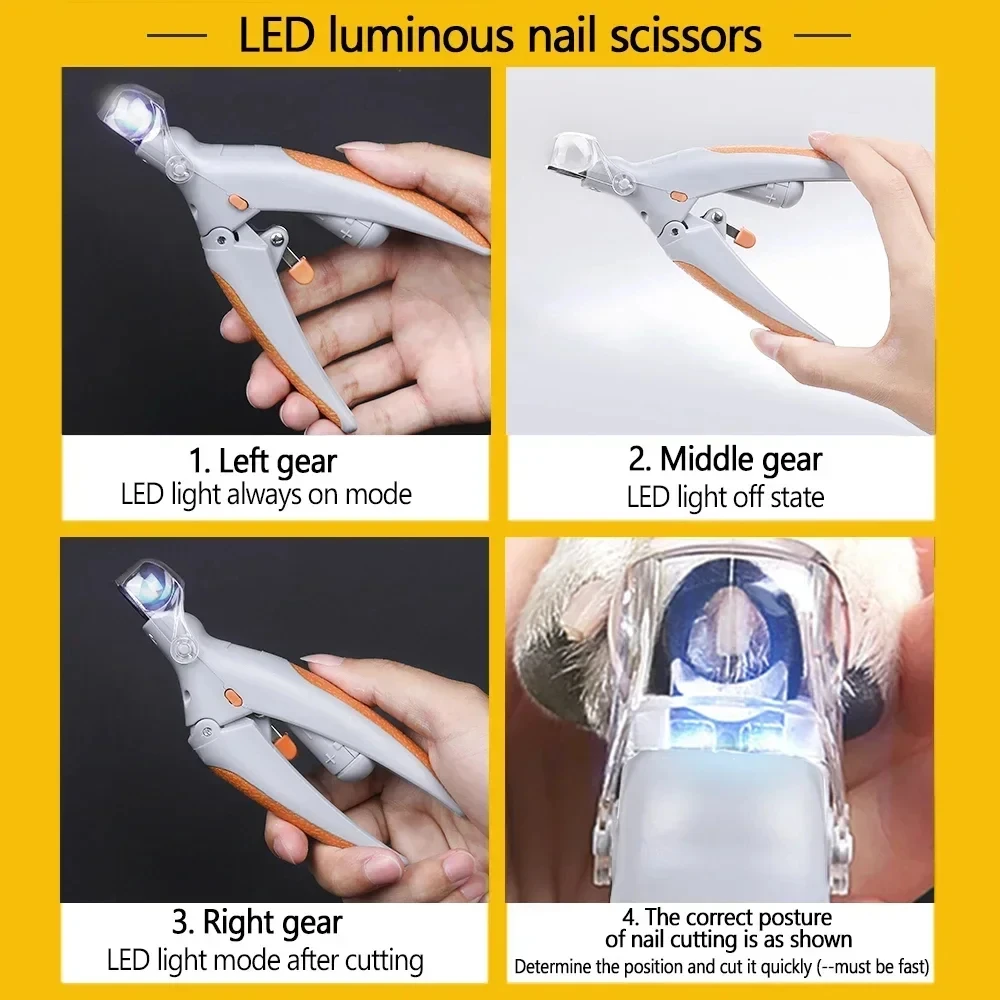 Cortador de Unhas Pet com LED para Cães e Gatos de Aço Inoxidável - Imagem 6