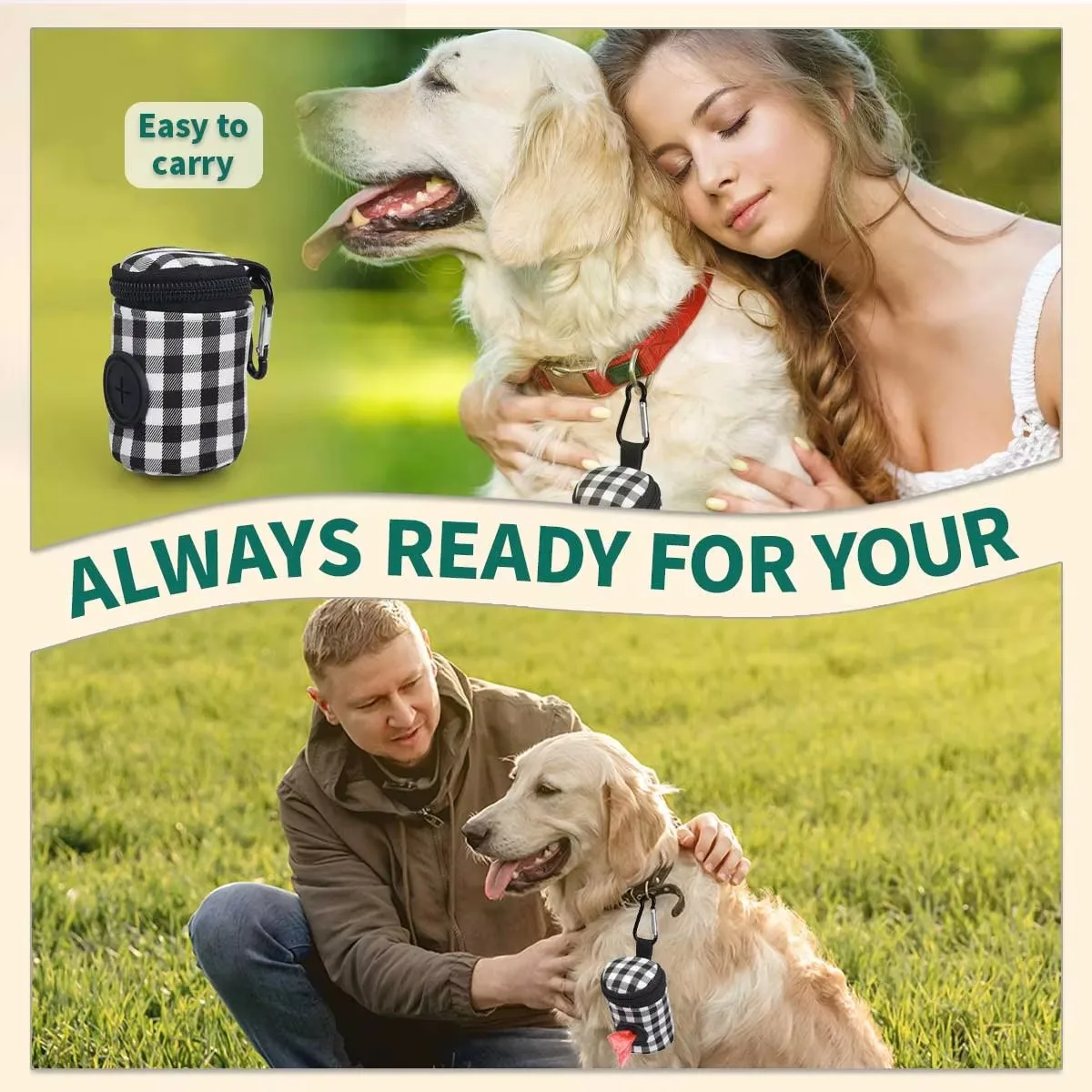 Saco para Dejetos de Cães Pequenos com Padrão Xadrez - Imagem 4