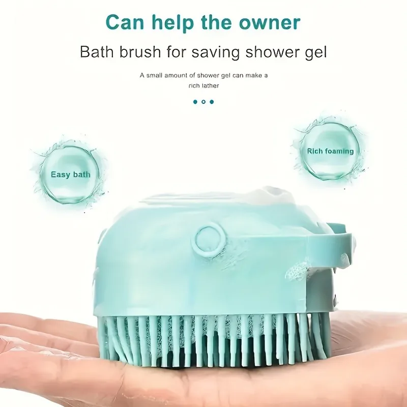 Escova de Banho para Cães e Gatos com Dispensador de Gel Integrado - Image 4