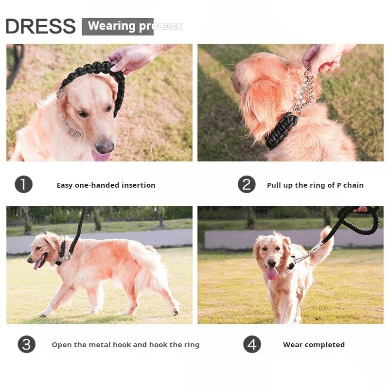 Trela Trançada para Cães de 1,5 m para Caminhada e Treino - Imagem 4