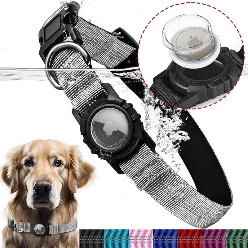 Coleira para Cães Grandes Refletiva com Estojo Airtag e Ajuste - Imagem 2