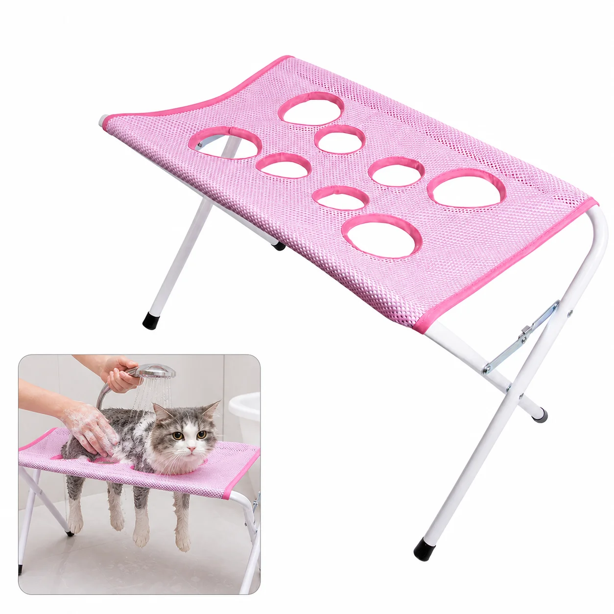 suporte de rede dobrável para banho de cães e gatos