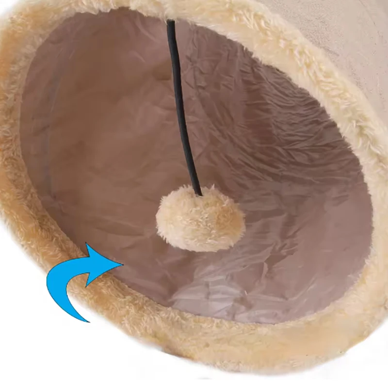 Túnel para Gatos de Pelúcia Dobrável 50 cm para Brincadeiras - Imagem 4