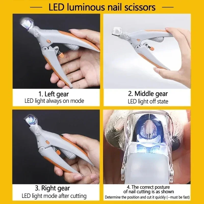 Cortador de Unhas Pet com LED para Cães e Gatos Pequenos e Médios - Imagem 6