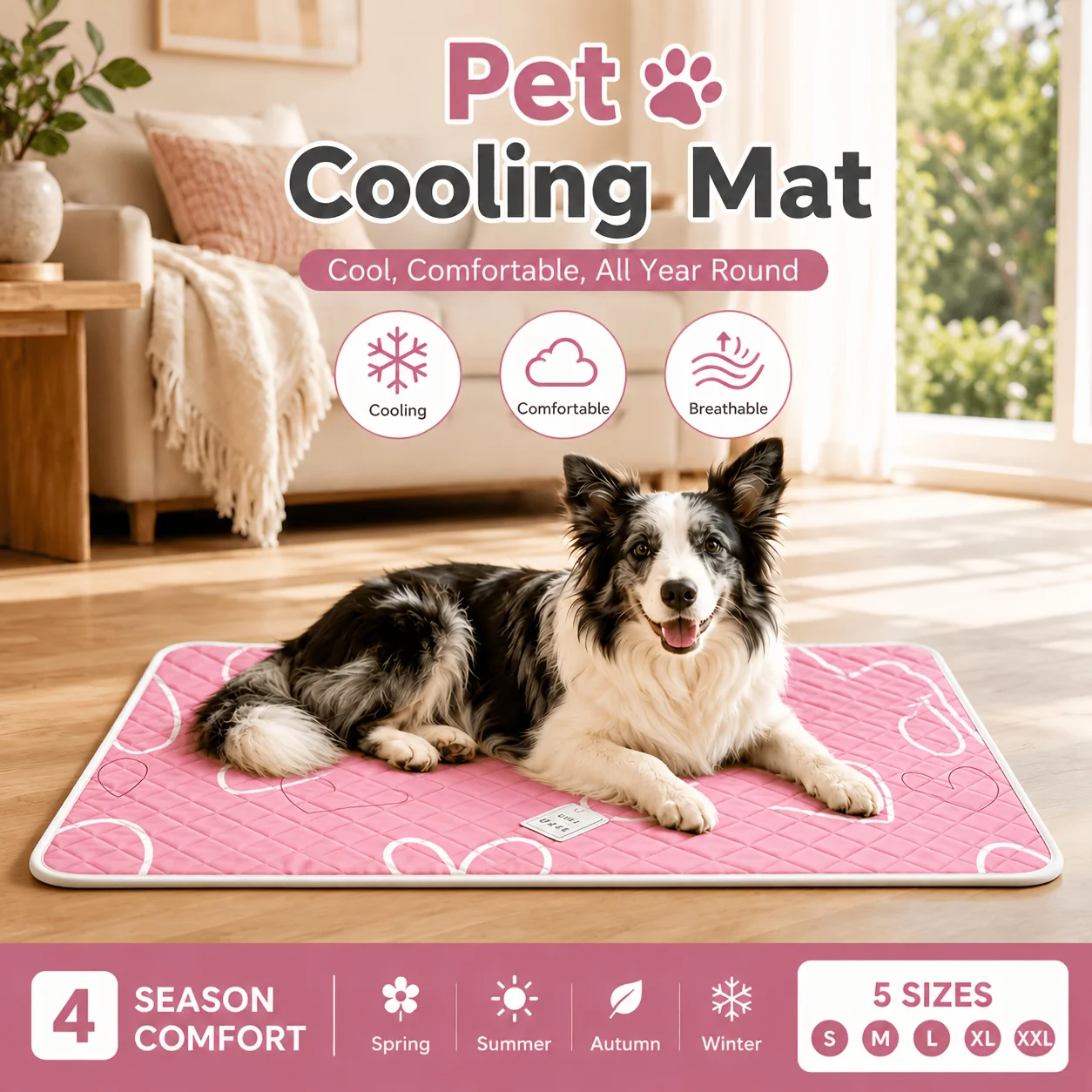 Cama Refrescante para Cães e Gatos Extra Grande Respirável - Image 4