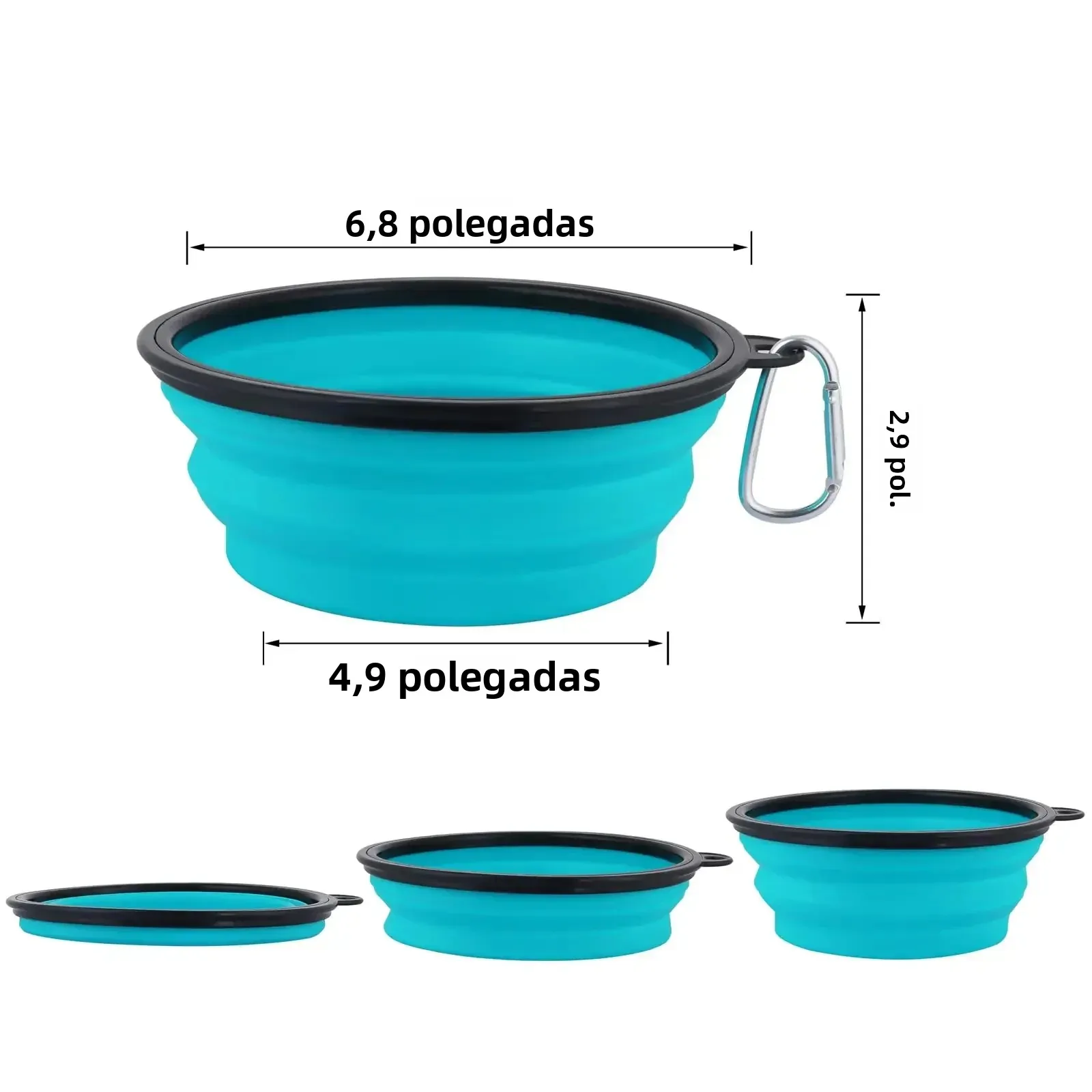 Tigela Portátil para Cães e Gatos de Silicone Dobrável 350 ml - Imagem 3