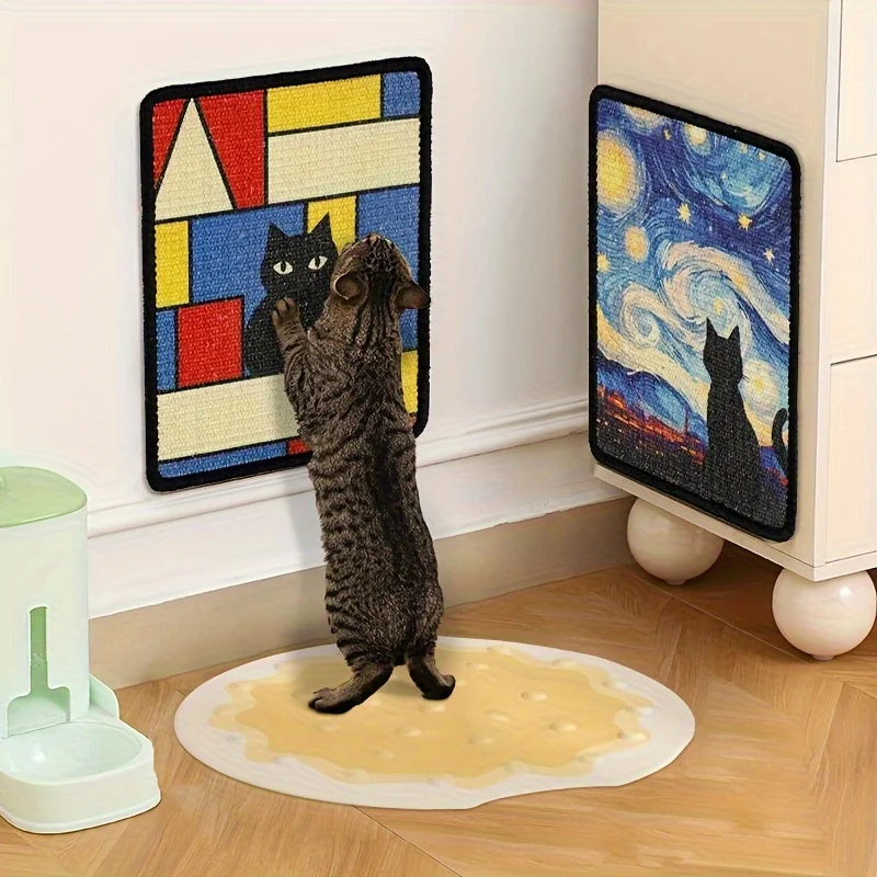 arranhador de sisal para gatos de parede