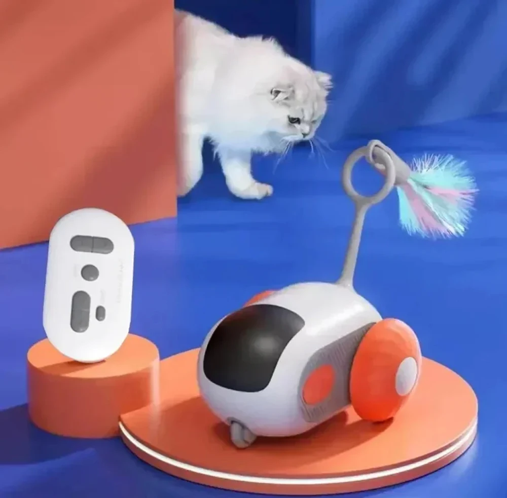 Brinquedo Interativo para Gatos Smart Car com Controle Remoto e Recarregável USB - Imagem 2