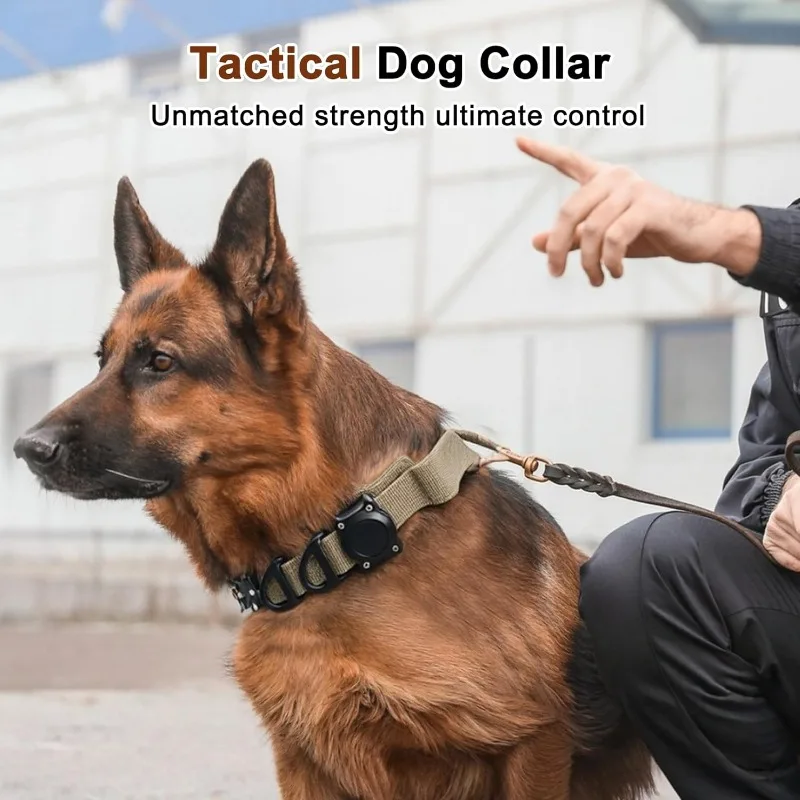 Coleira Tática para Cães com Suporte para AirTag e Alça de Controle - Imagem 2