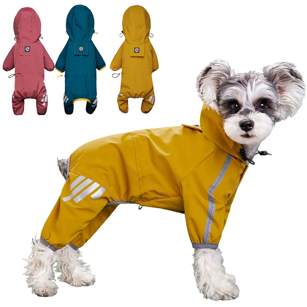 capa de chuva para cães pequenos com capuz