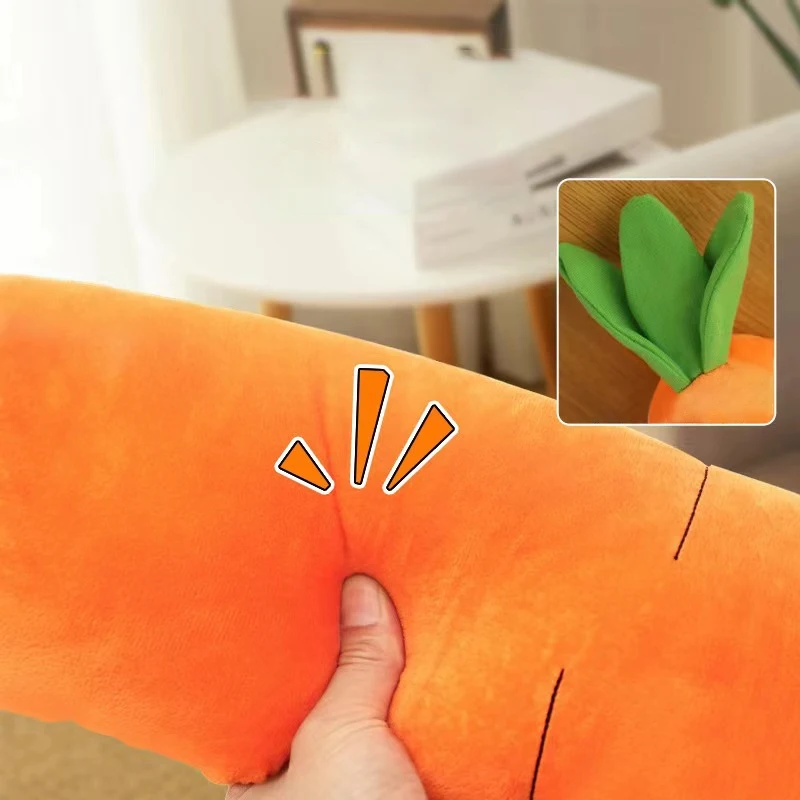 Brinquedo Cenoura para Cães de Pelúcia com Som para Morder - Imagem 5