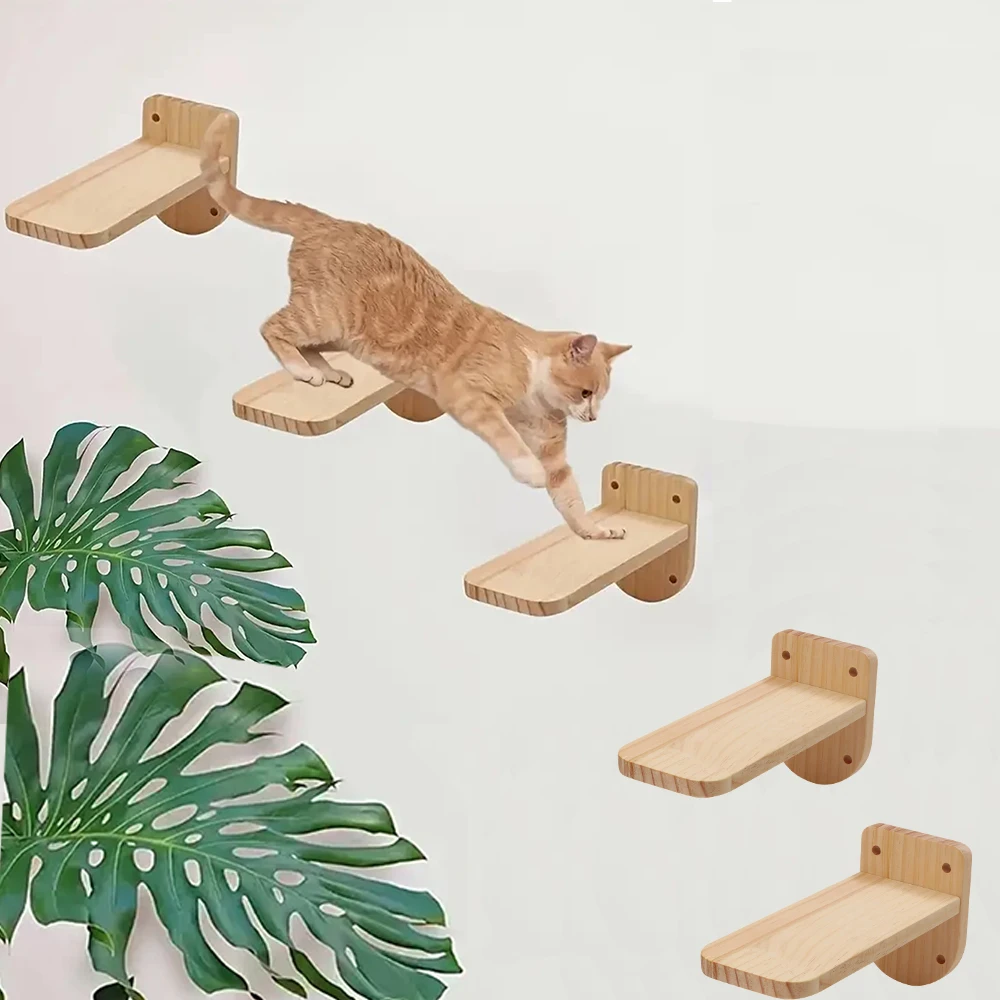 Escada de Parede para Gatos de Madeira Natural 5 Peças - Imagem 6