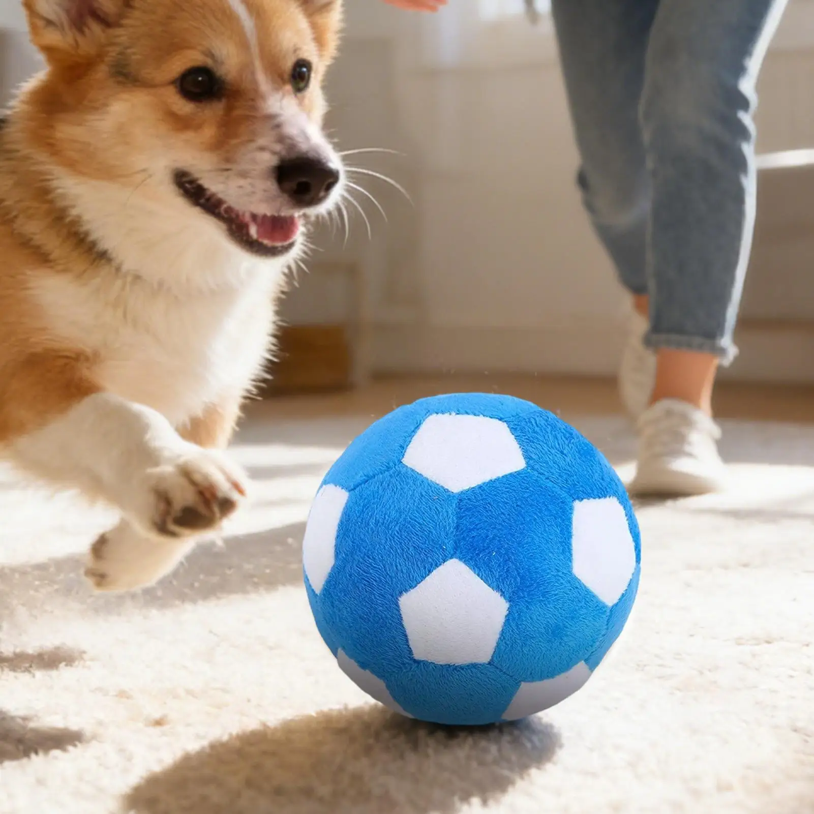 Brinquedo Bola de Futebol para Cães de Pelúcia com Som para Mastigar - Imagem 5