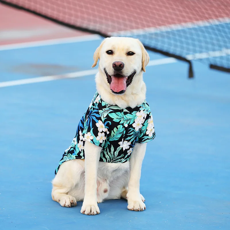 Camisa Floral Havaiana para Cães de Grande Porte Respirável - Image 4