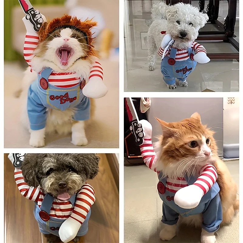 Roupa de Cosplay para Cães de Poliéster com Faca de Brinquedo - Image 5