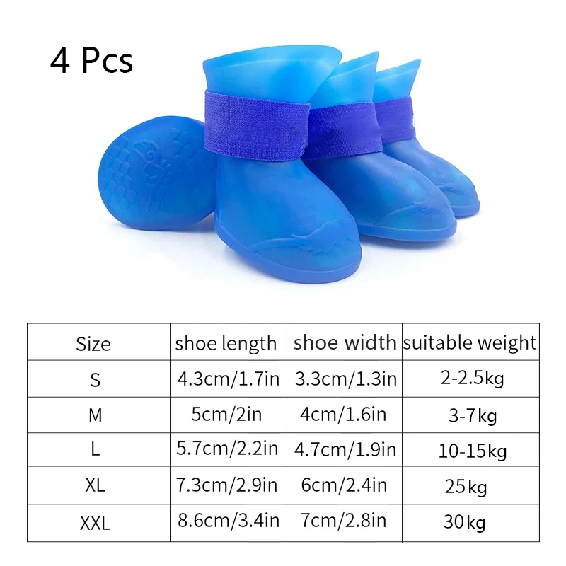 Bota de Borracha para Cães Antiderrapante e Impermeável para Passeio - Imagem 2