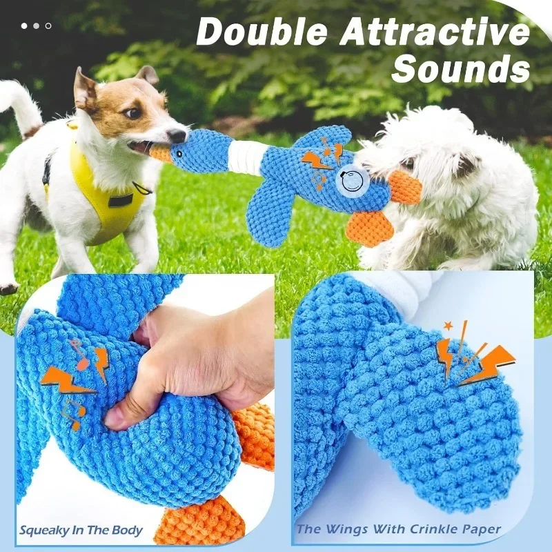 Brinquedo de Pelúcia para Cães e Gatos Ganso Azul com Som - Imagem 5