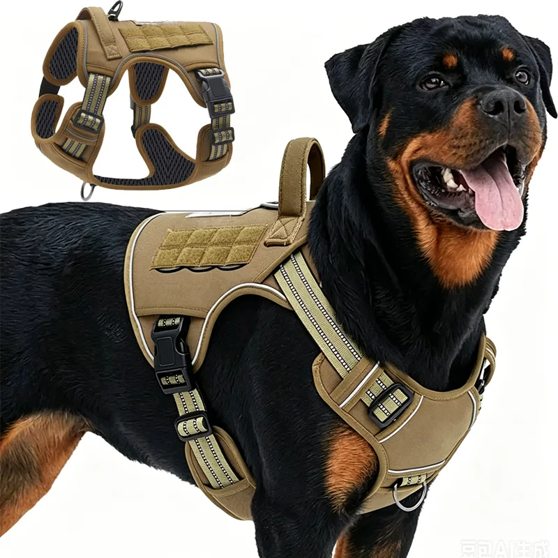 coleira e guia para cães grandes com bolsos