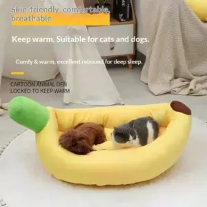 cama estilo banana para cães e gatos com capa lavável