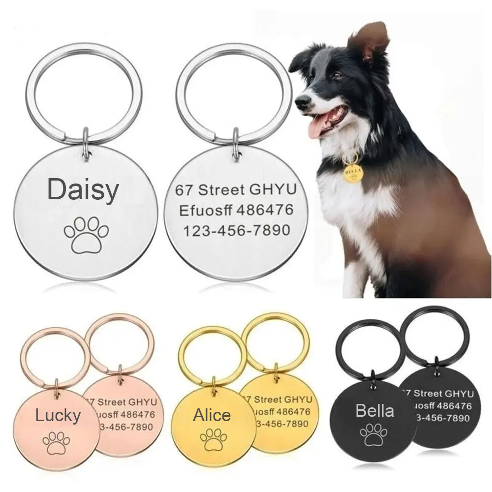 plaqueta de identificação para cães e gatos personalizada