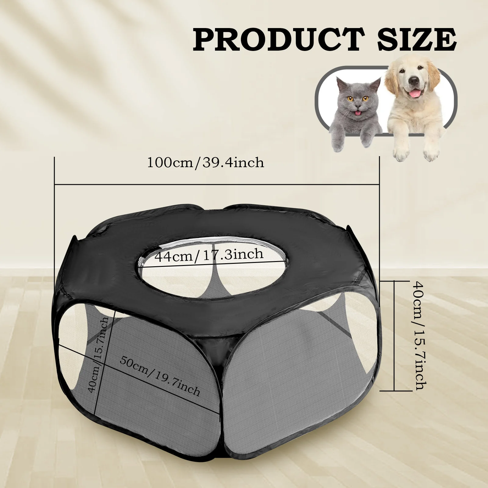 Cercado Portátil Dobrável para Pets Pequenos com Capa - Image 4