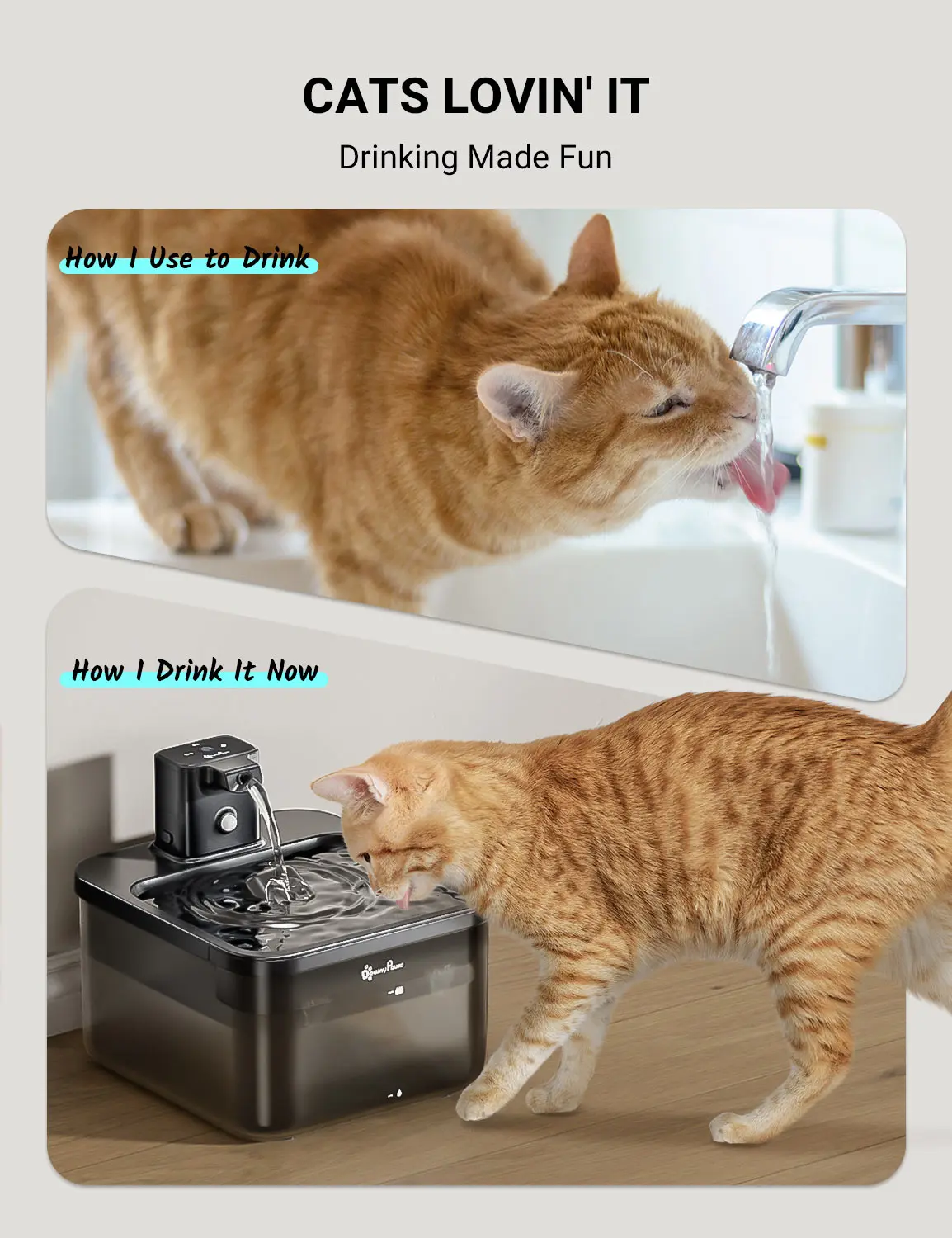 Fonte de Água DownyPaws 2.5L Sem Fio para Cães e Gatos - Image 5
